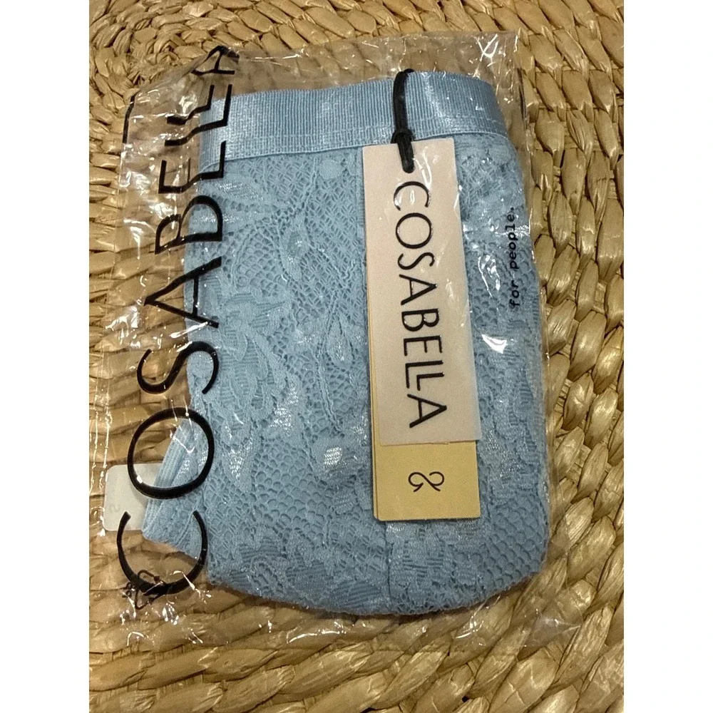 Cosabella NSN Men's Italian Lace Thong Aasmani Blue Designer Underwear size S